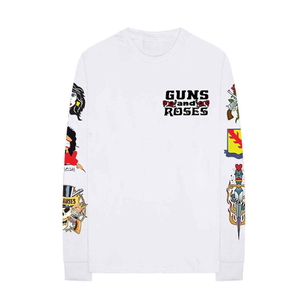 GN'R Hell Tour White Long Sleeve T-Shirt