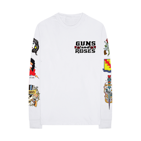 GN'R Hell Tour White Long Sleeve T-Shirt